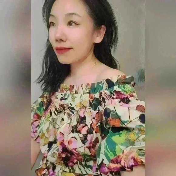 Lulu's She's the One Beige Floral Print Off-The-Shoulder Midi Dress size… - Picture 3 of 16